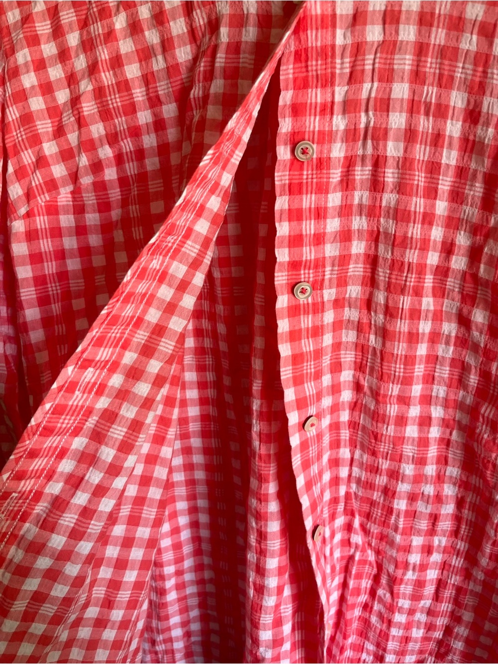 Talbots Pink Gingham Button Front Shirt Cotton Lyocell Medium - Picture 5 of 6